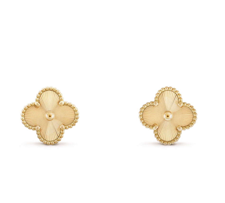 Clover Stud Earrings - Gold