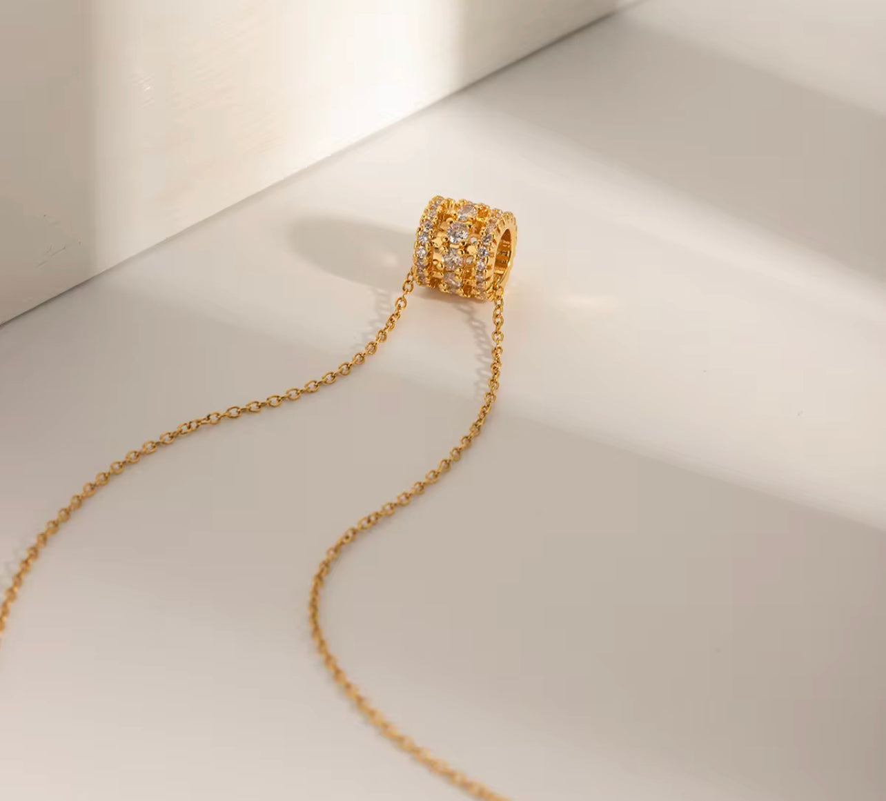 Studded Barrel Necklace