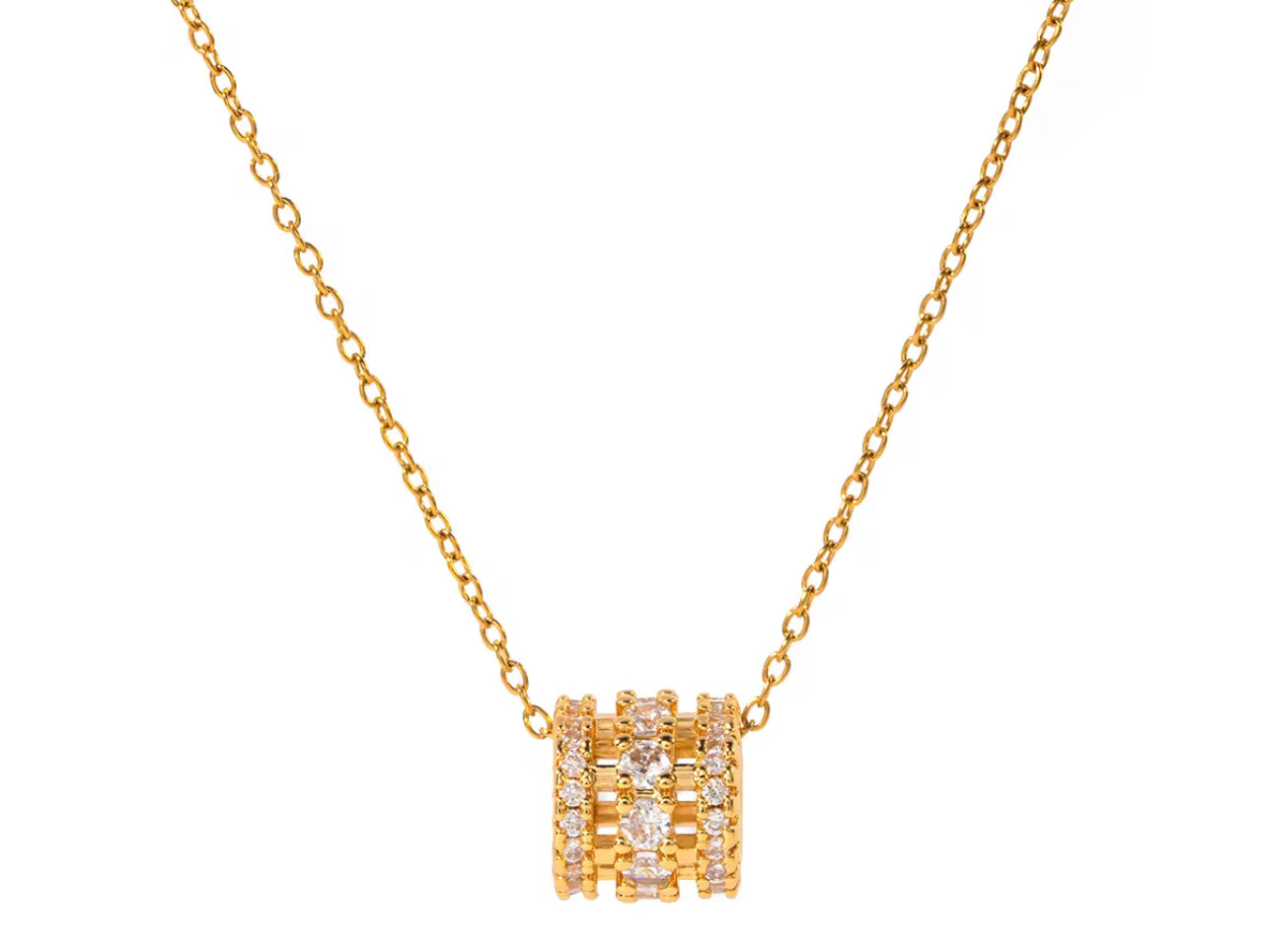 Studded Barrel Necklace