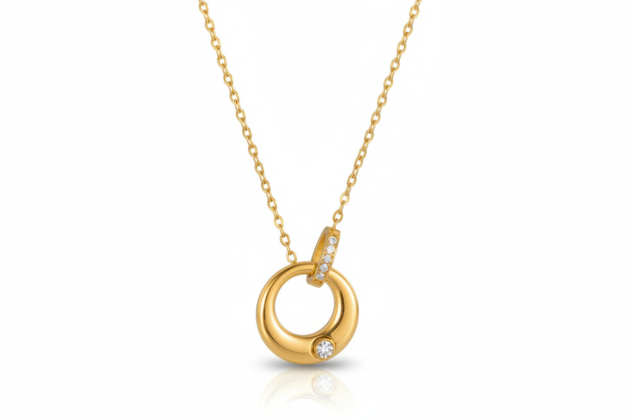 Double Ring Necklace – Aliyah Jewelry
