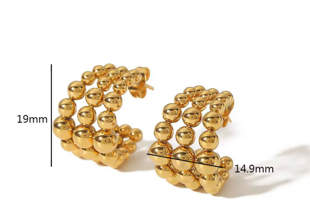 Triple Beaded Earrings