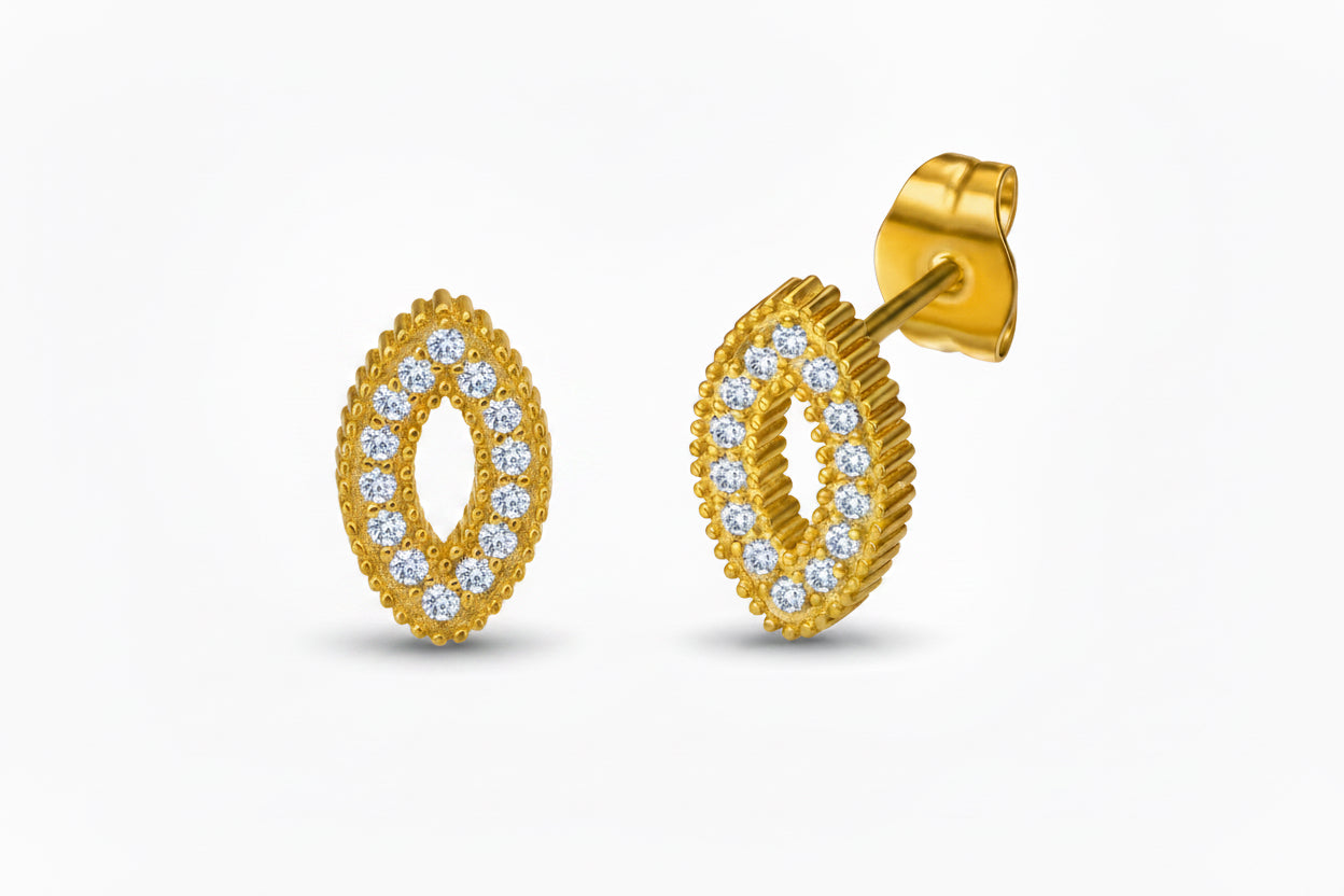 Oval cz Stud Earrings