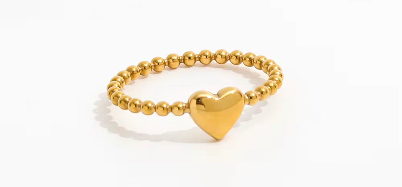 Beaded Heart Ring