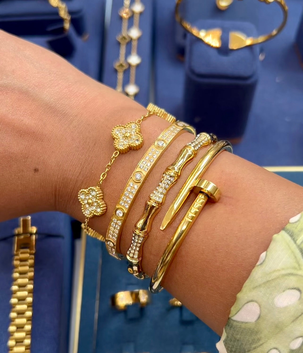 Bamboo Studded Bangle