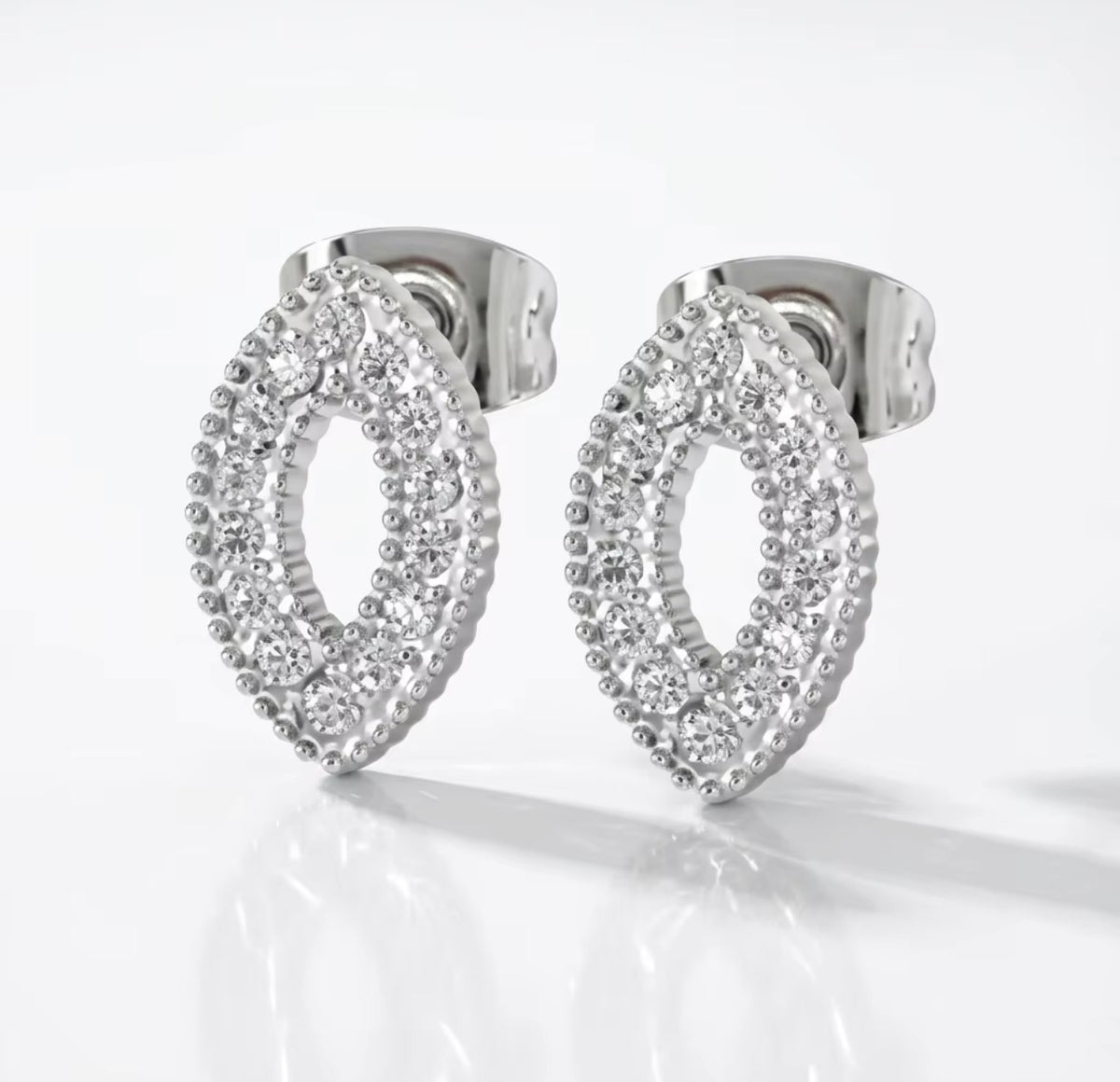 Oval CZ Studs