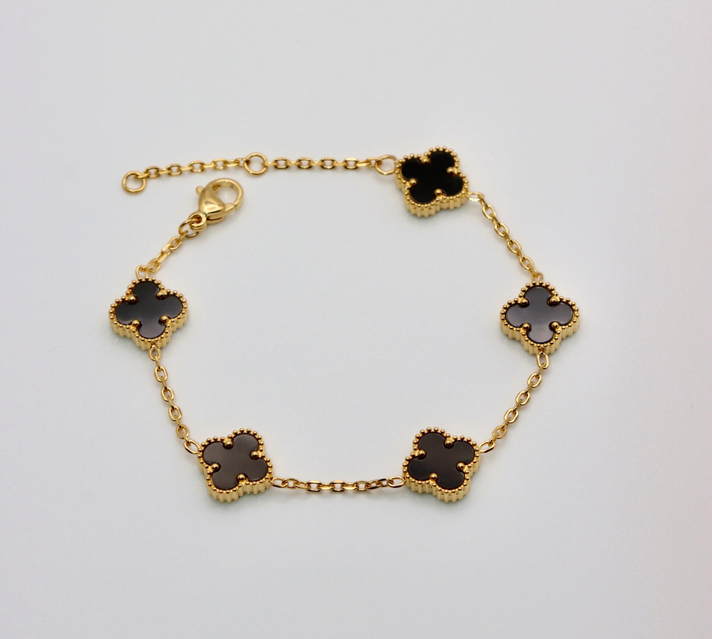 Black Flower Chain Bracelet