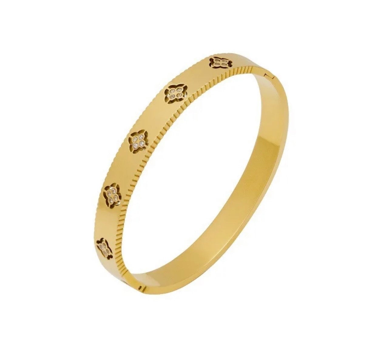 18k Gold Plated Clover Bangle