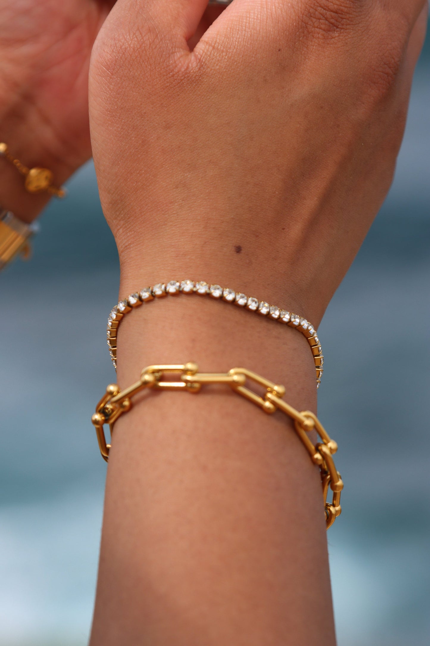 Tennis Bracelet 18K Gold Plated Stainless Steel