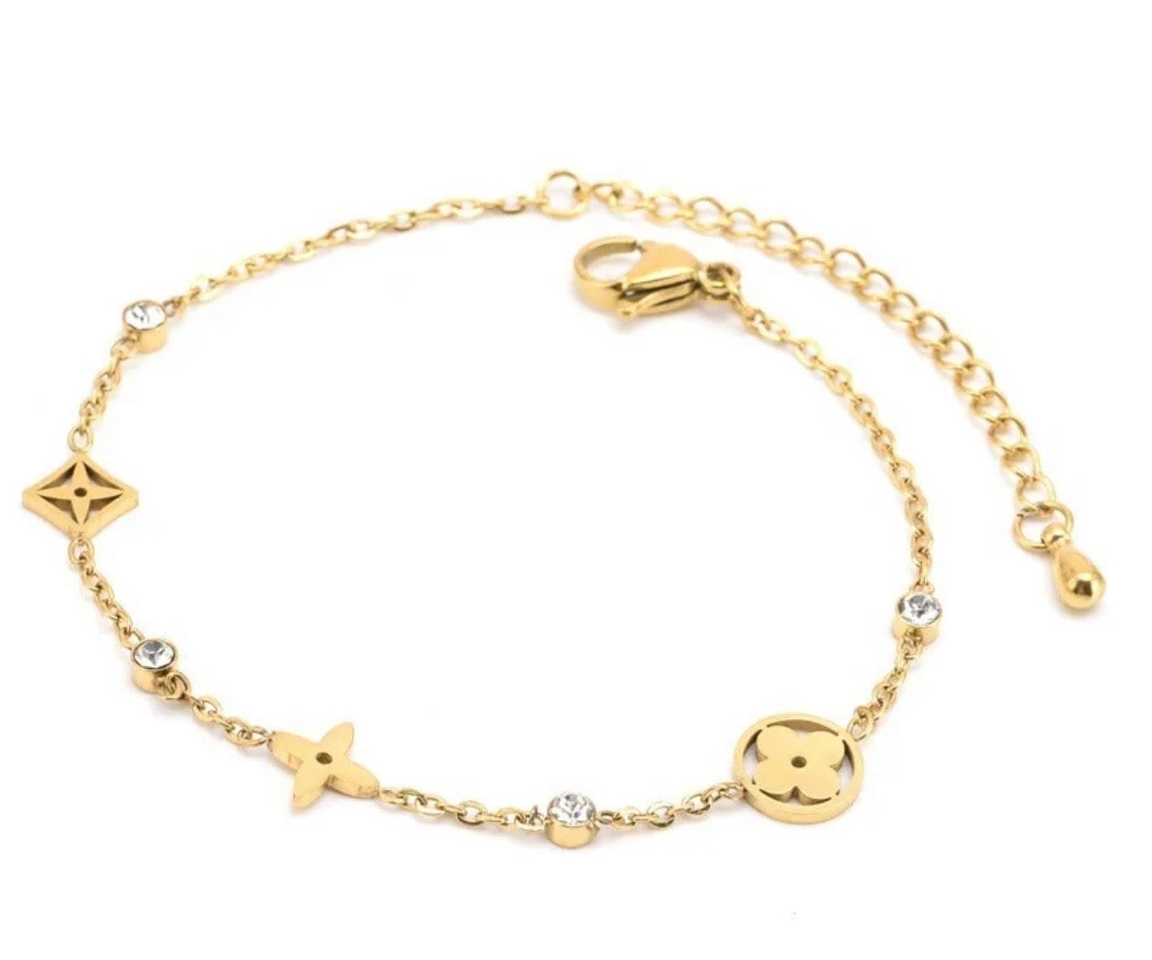 Clover-Stone chain bracelet