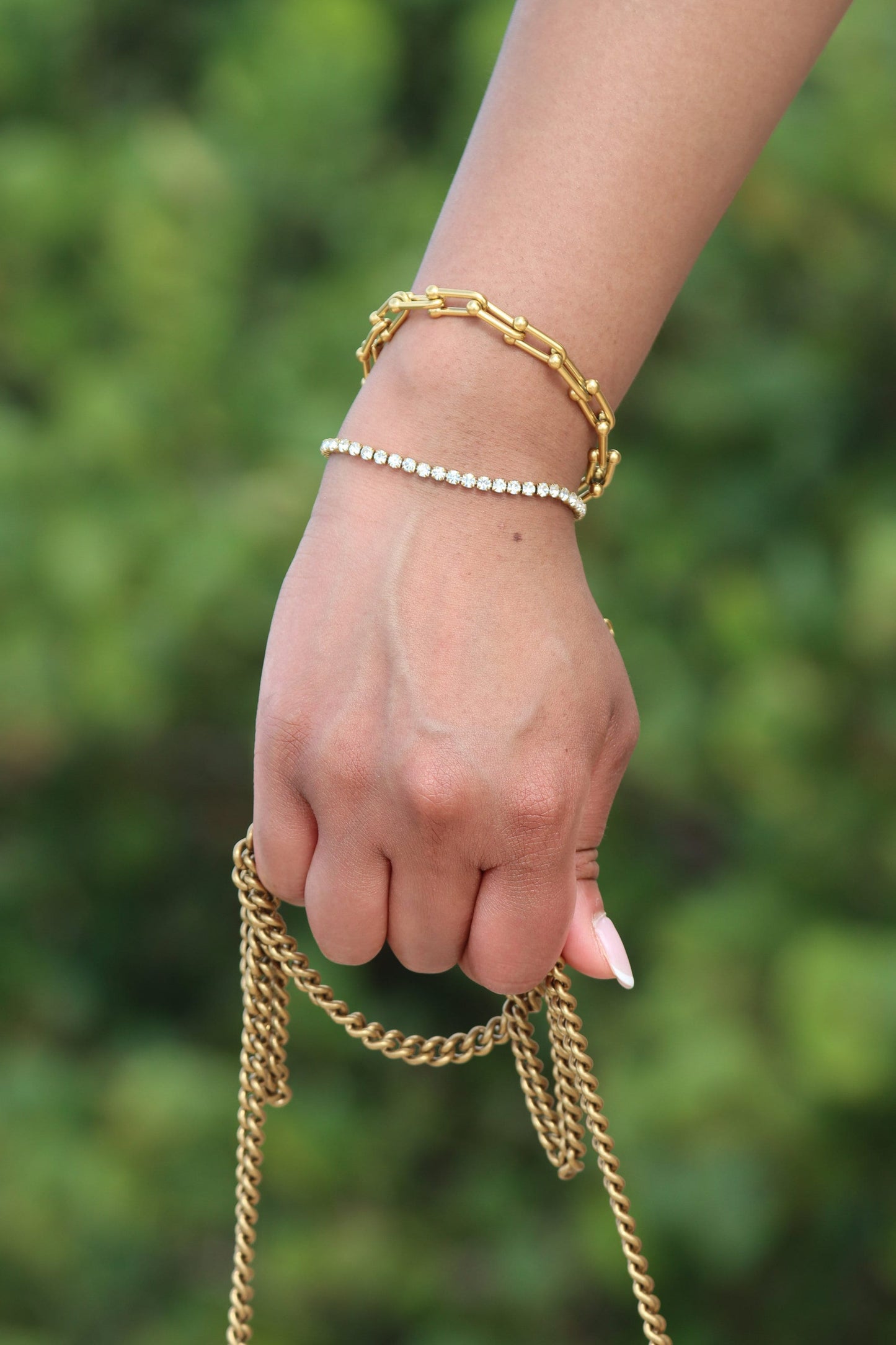 Tennis Bracelet 18K Gold Plated Stainless Steel