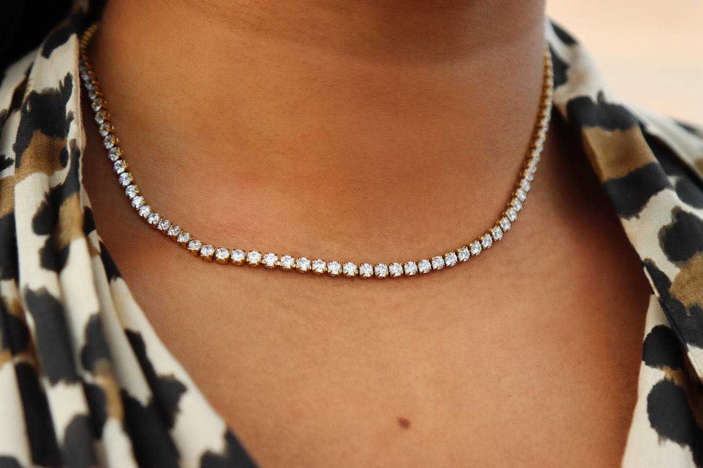Tennis Chain 18K Gold Plated Stainless Steel