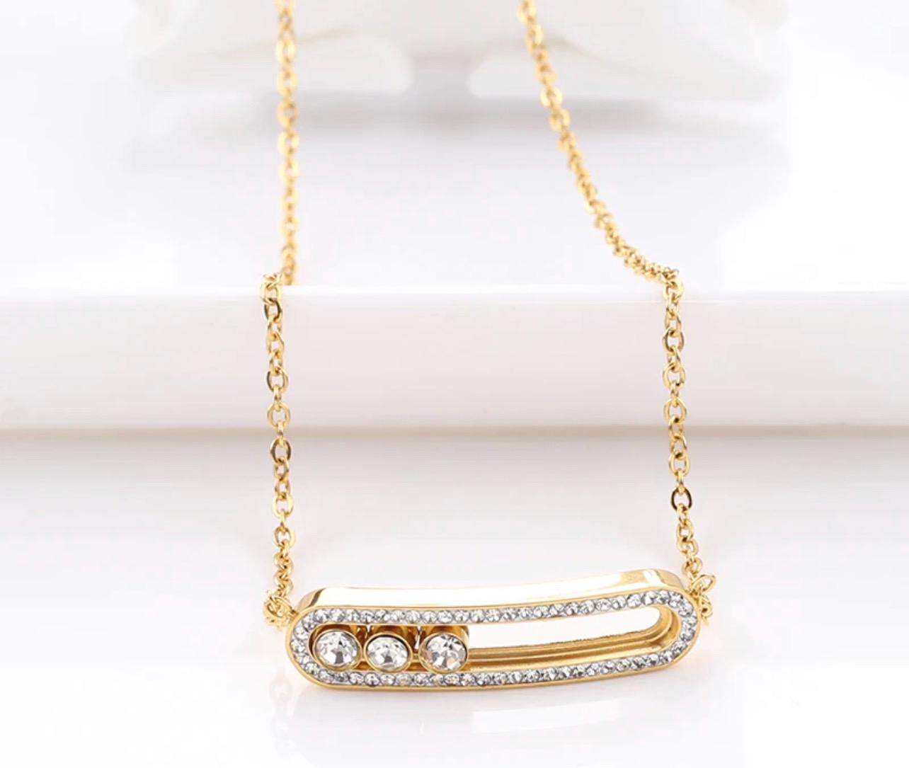 Diamond Move Luxe Necklace 18k Gold Plated Stainless Steel