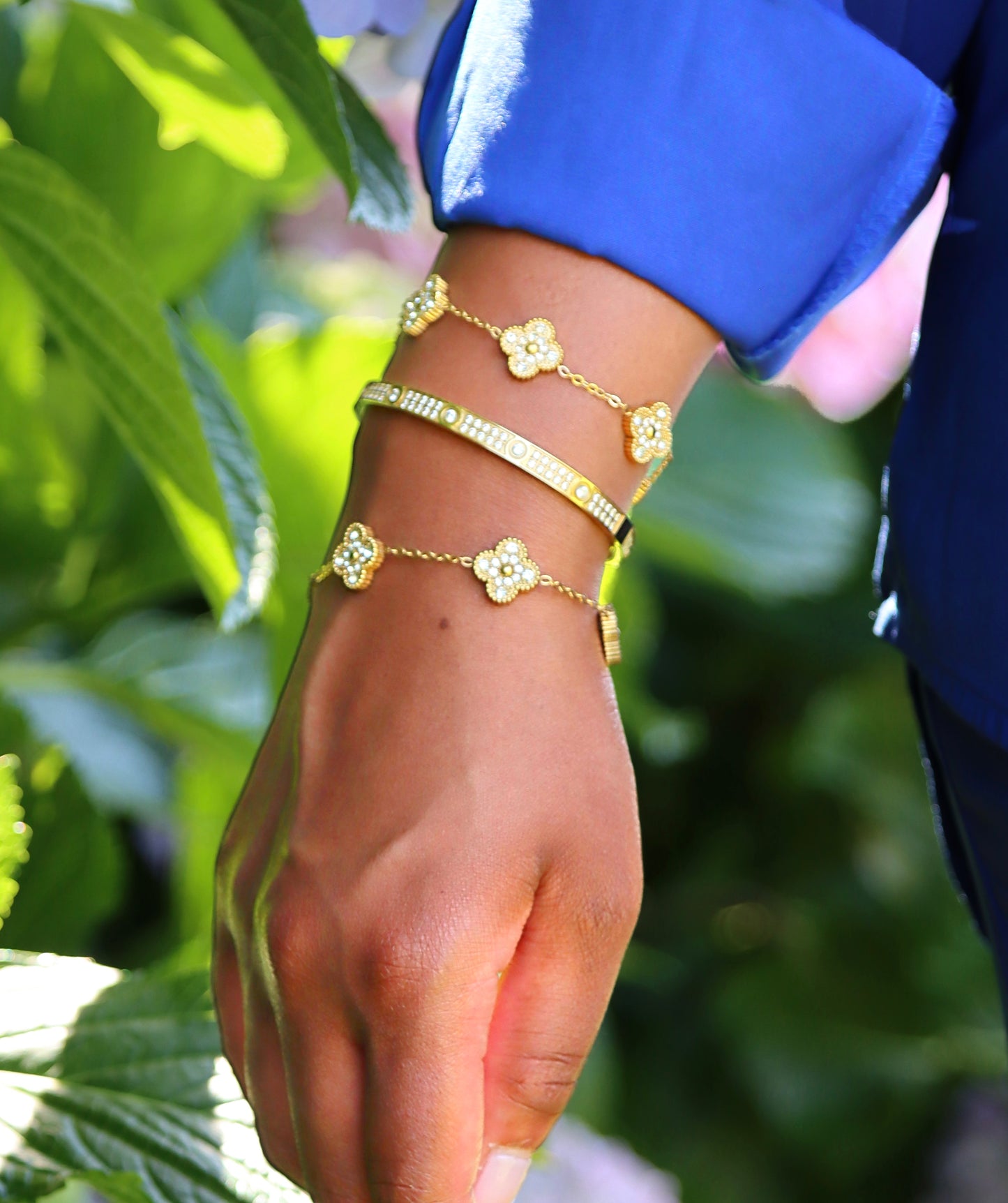 Flower Bracelet- Studded