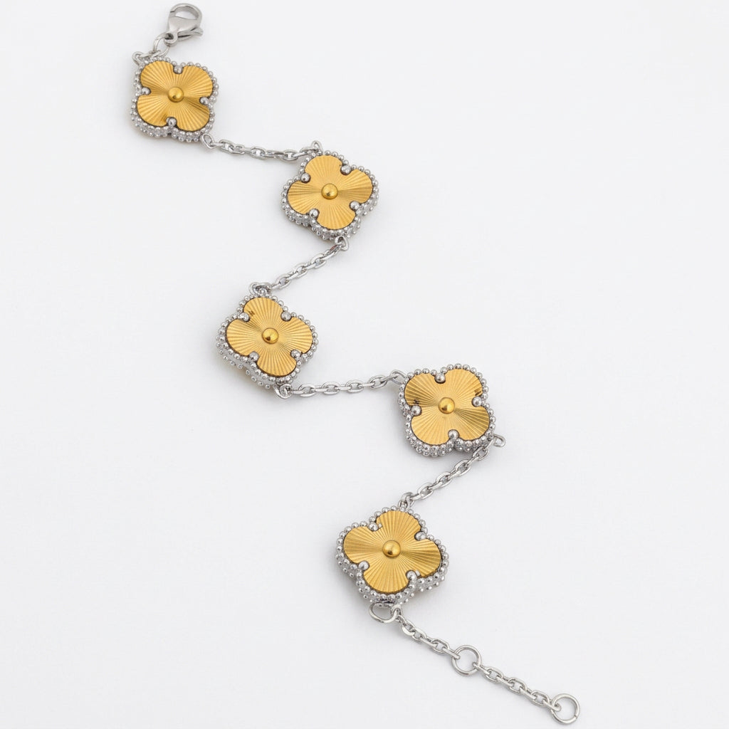 Two-Tone Flower Bracelet