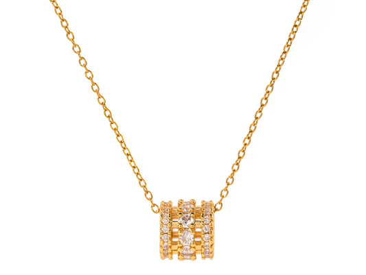 Studded Barrel Necklace