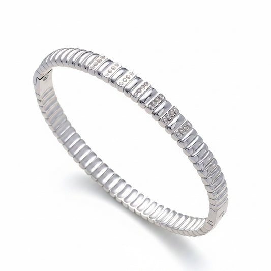 Axis Stone Bangle Silver