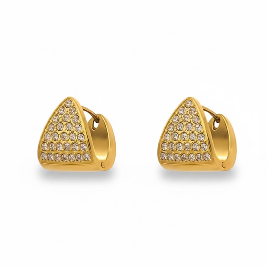 Triangular Stone Hoops