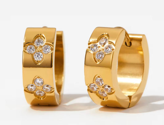 Studded Clover Earrings