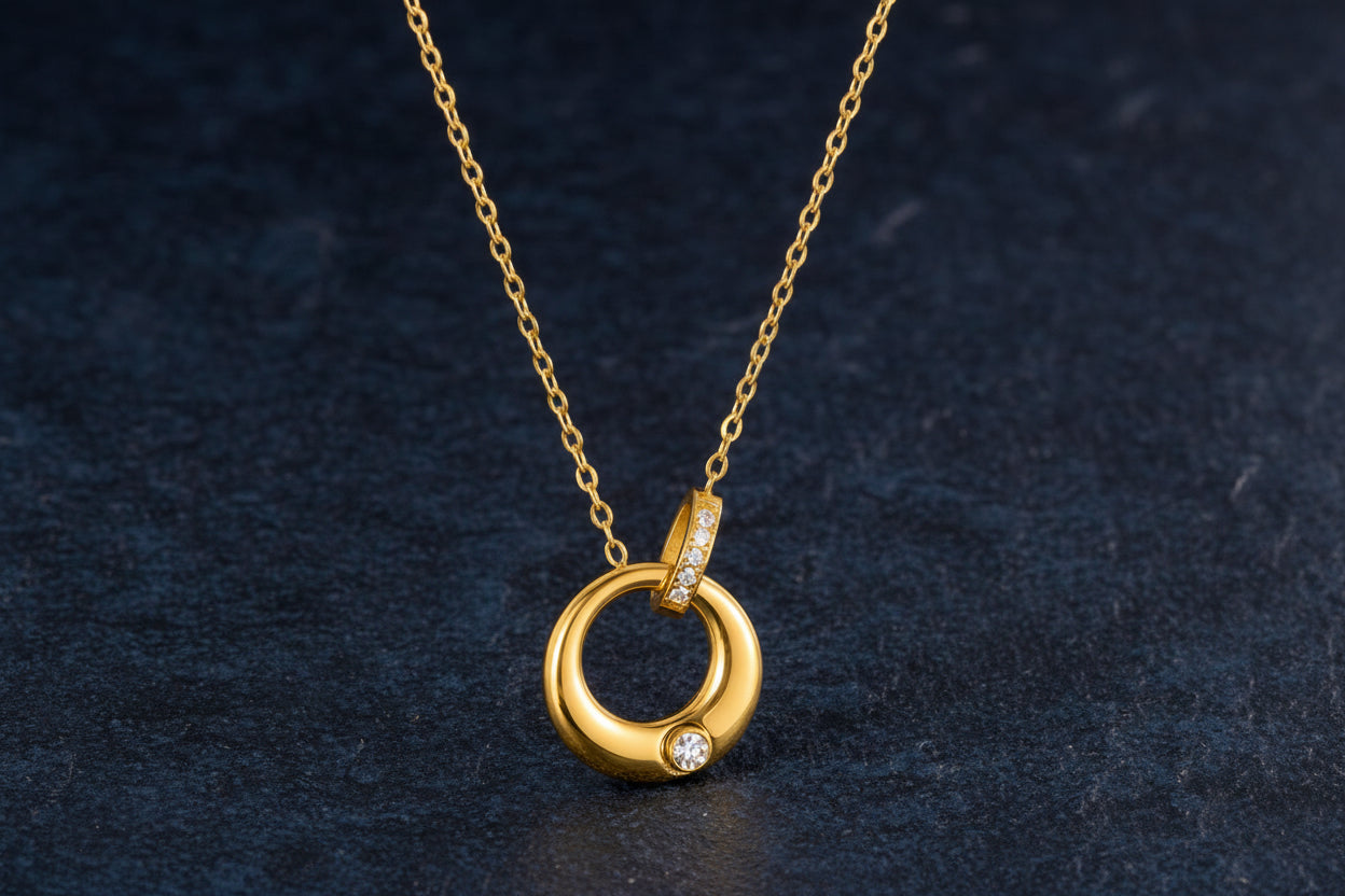 Double Ring Necklace