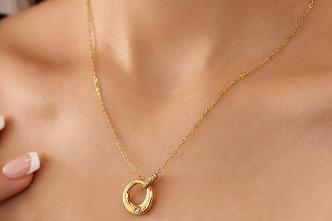 Double Ring Necklace – Aliyah Jewelry
