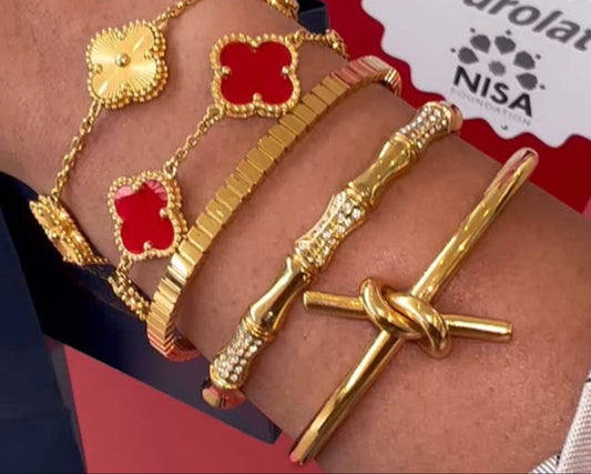 Flower Bracelet- Red