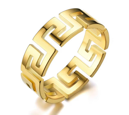 Athena Greek Key Ring