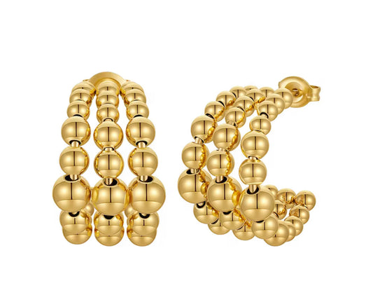Triple Beaded Earrings