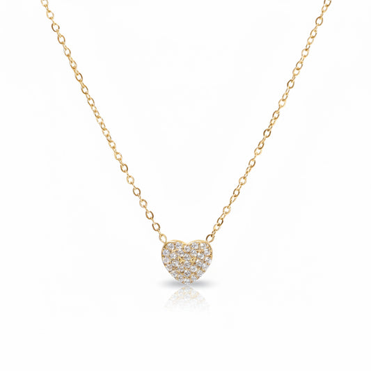 Mini Pavé Heart Necklace