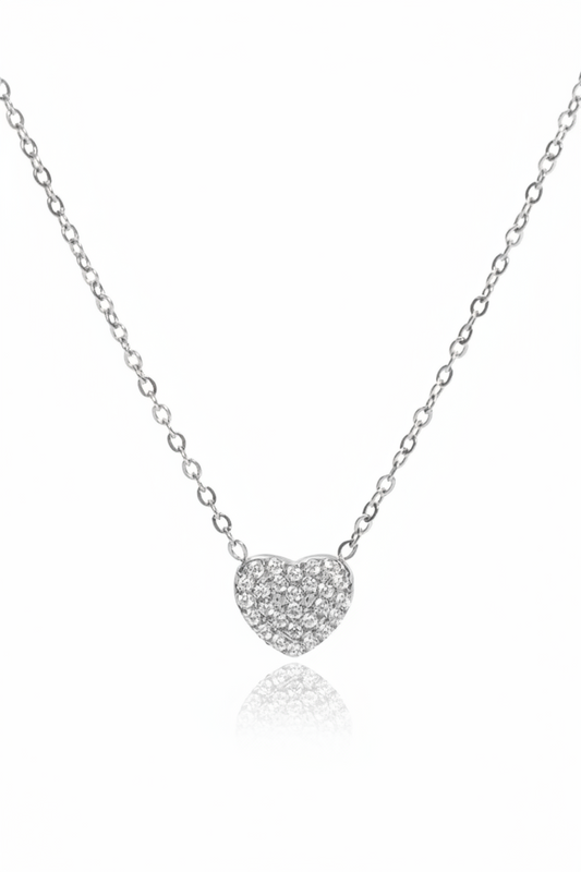 Mini Pavé Heart Necklace