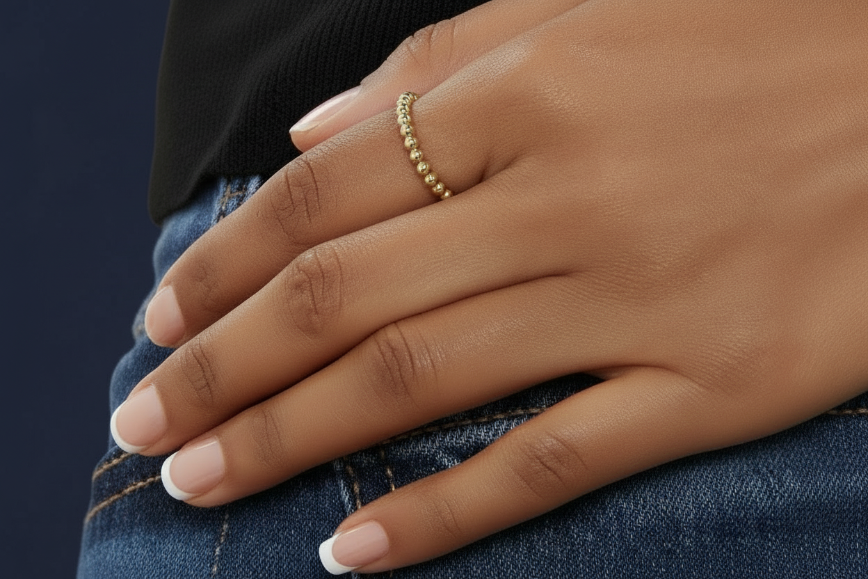 Beaded Ring 18K Gold plated