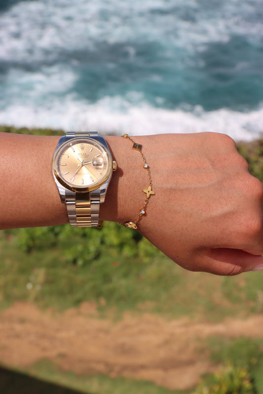 Clover-Stone chain bracelet