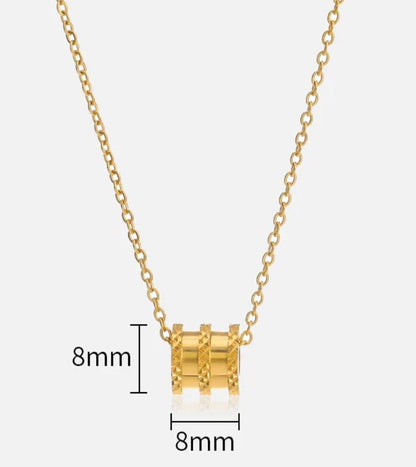 Barrel Necklace 18K Gold Plated Stainless Steel