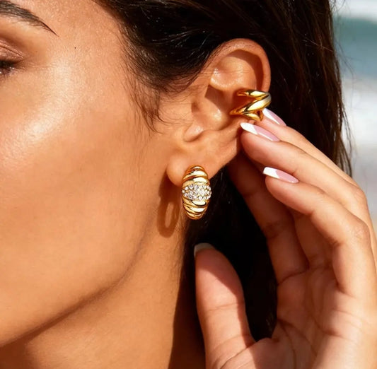 Ribbed Dome Earrings