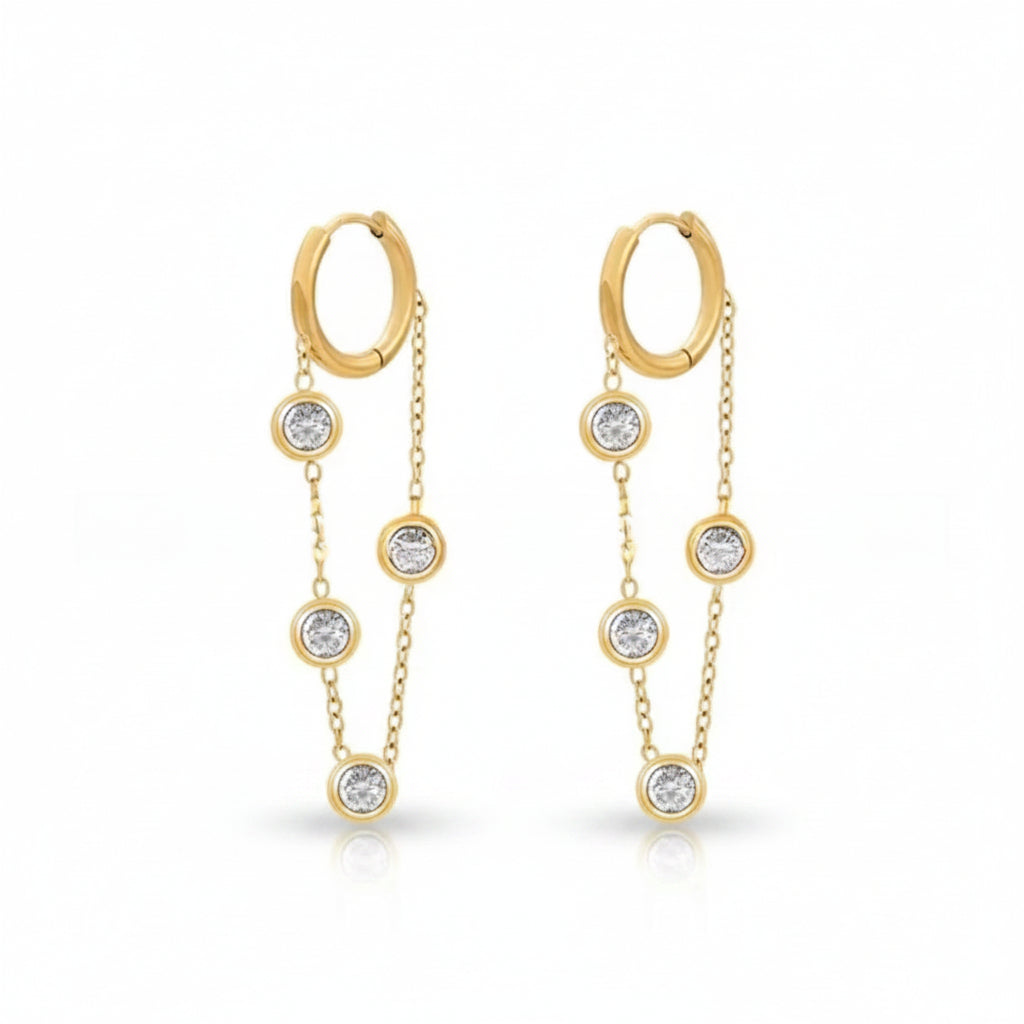 Bezel Chain Earrings