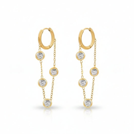 Bezel Chain Earrings
