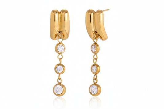 Bezel Drop Earrings