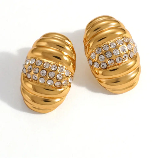 Ribbed Dome Earrings